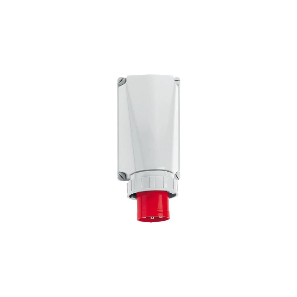 Produktbild för CEE väggdosa H6 400V 125A 5-pol, röd BxH: 160x260 mm, topp M...