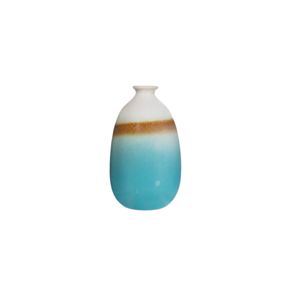 Produktbild för Dip Glazed Ombre Turquoise Vase