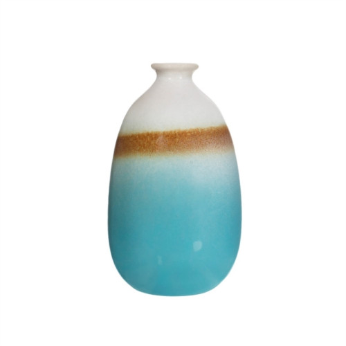 SASS & BELLE Dip Glazed Ombre Turquoise Vase