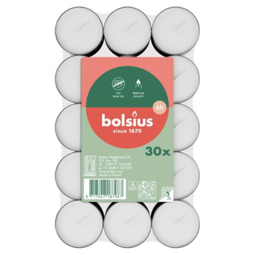 Bolsius Värmeljus BOLSIUS Paraffin 6h 30/fp