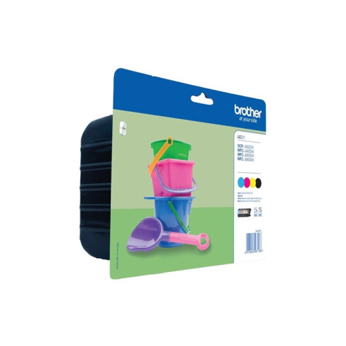 Brother Brother LC221 Value Pack - 4-pack - svart, gul, cyan, magenta - original - bläckpatron