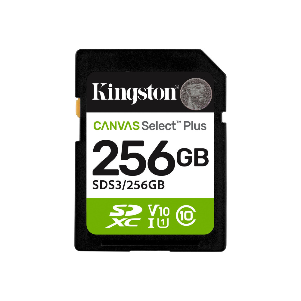 Produktbild för Kingston Canvas Select Plus - flash-minneskort - 256 GB - SDXC UHS-I (Öppnad)