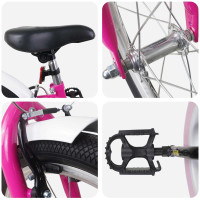 Produktbild för Barncykel 24 Tum för 8-12 år gamla Rosa Vit