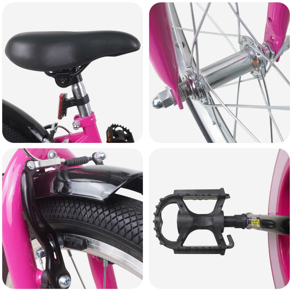 Produktbild för Barncykel 22 Tum för 7-12 år gamla Rosa Svart