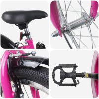 Produktbild för Barncykel 22 Tum för 7-12 år gamla Rosa Svart