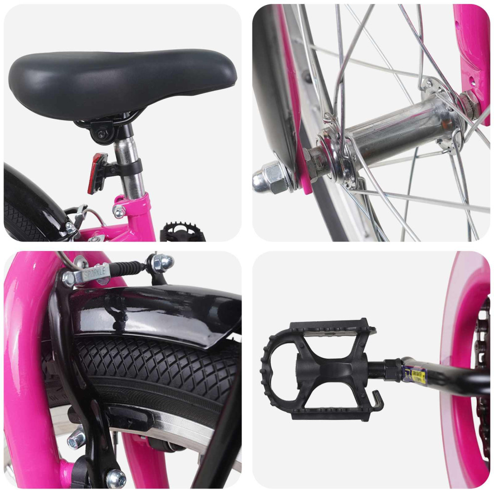 Produktbild för Barncykel 20 Tum för 6-11 år gamla Rosa Svart
