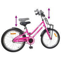 Produktbild för Barncykel 20 Tum för 6-11 år gamla Rosa Svart