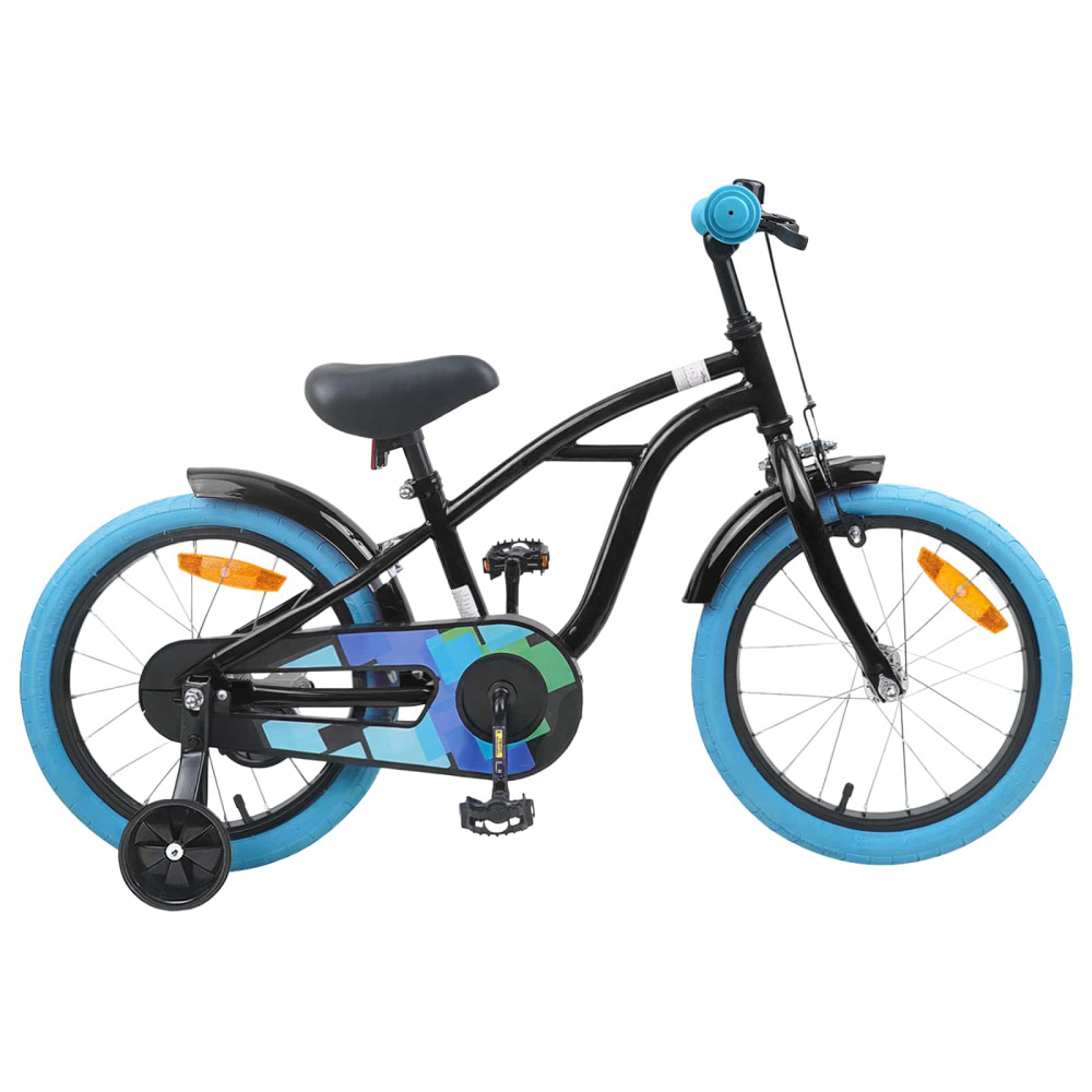Produktbild för Barncykel 16 Tum för 4-6 år gamla Svart