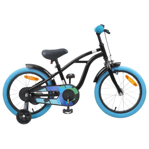 vidaXL Barncykel 16 Tum för 4-6 år gamla Svart