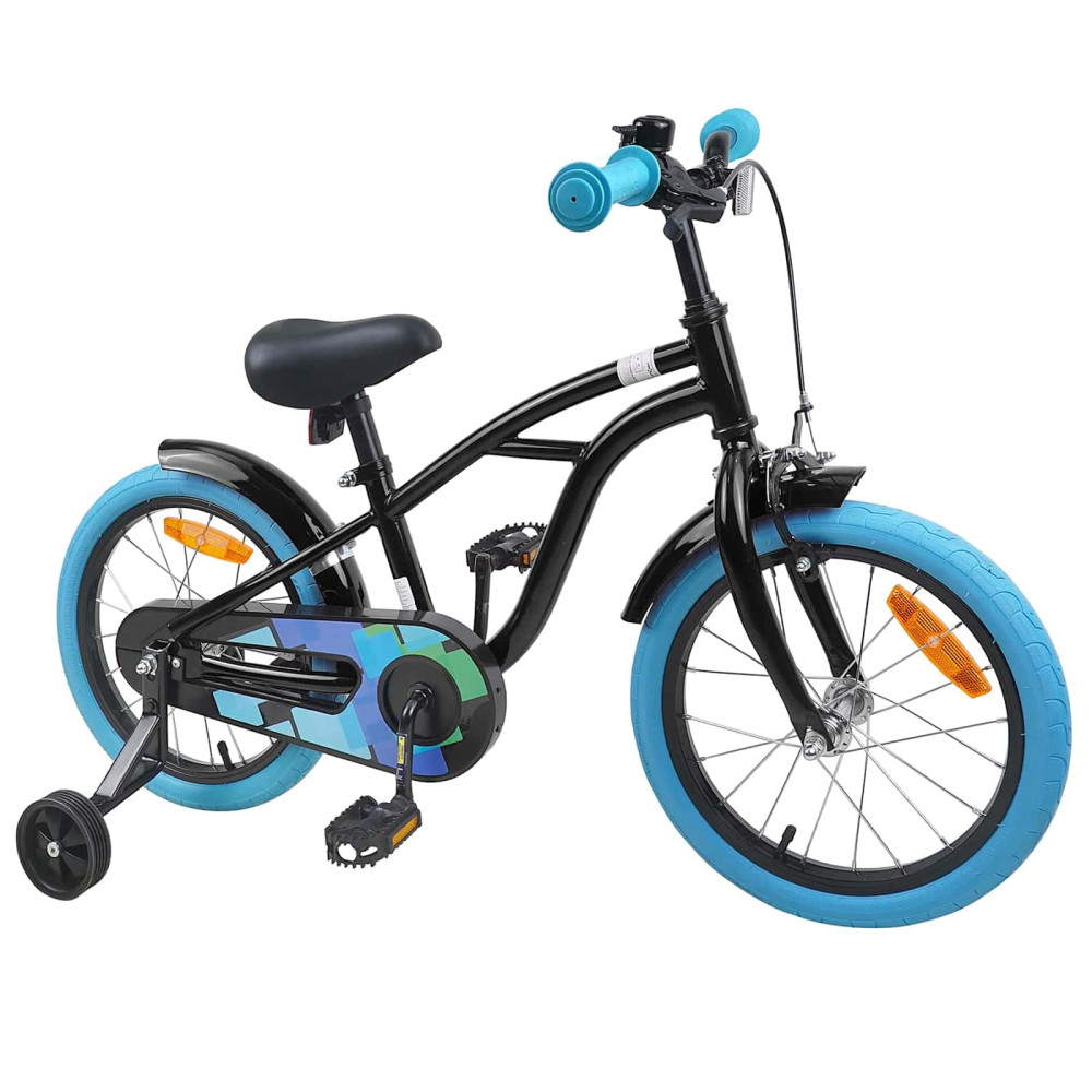 Produktbild för Barncykel 16 Tum för 4-6 år gamla Svart
