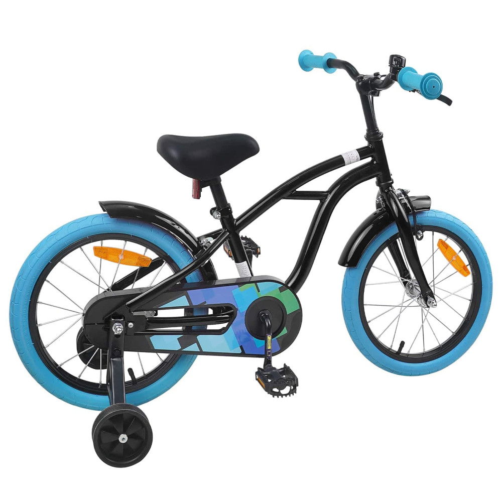 Produktbild för Barncykel 16 Tum för 4-6 år gamla Svart