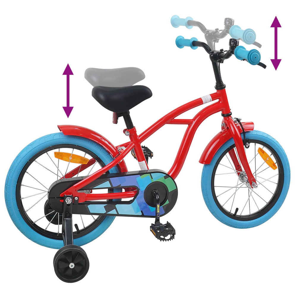 Produktbild för Barncykel 16 Tum för 4-6 år gamla Röd