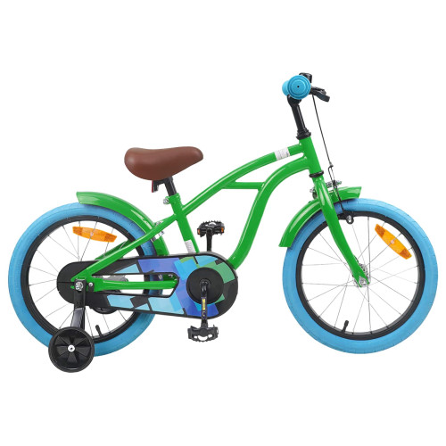 vidaXL Barncykel 16 Tum för 4-6 år gamla Grön