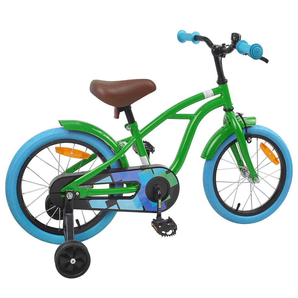 Produktbild för Barncykel 16 Tum för 4-6 år gamla Grön