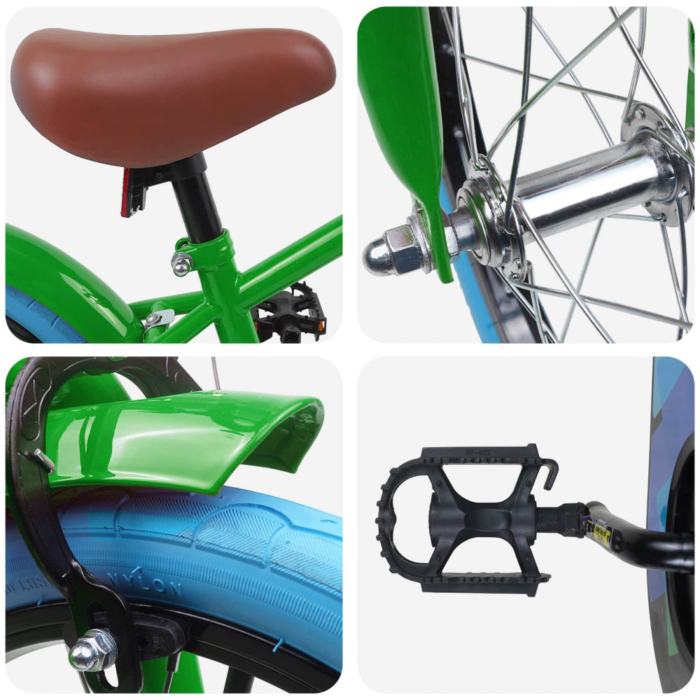 Produktbild för Barncykel 16 Tum för 4-6 år gamla Grön