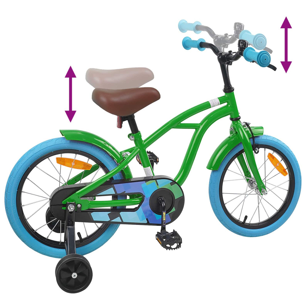 Produktbild för Barncykel 16 Tum för 4-6 år gamla Grön