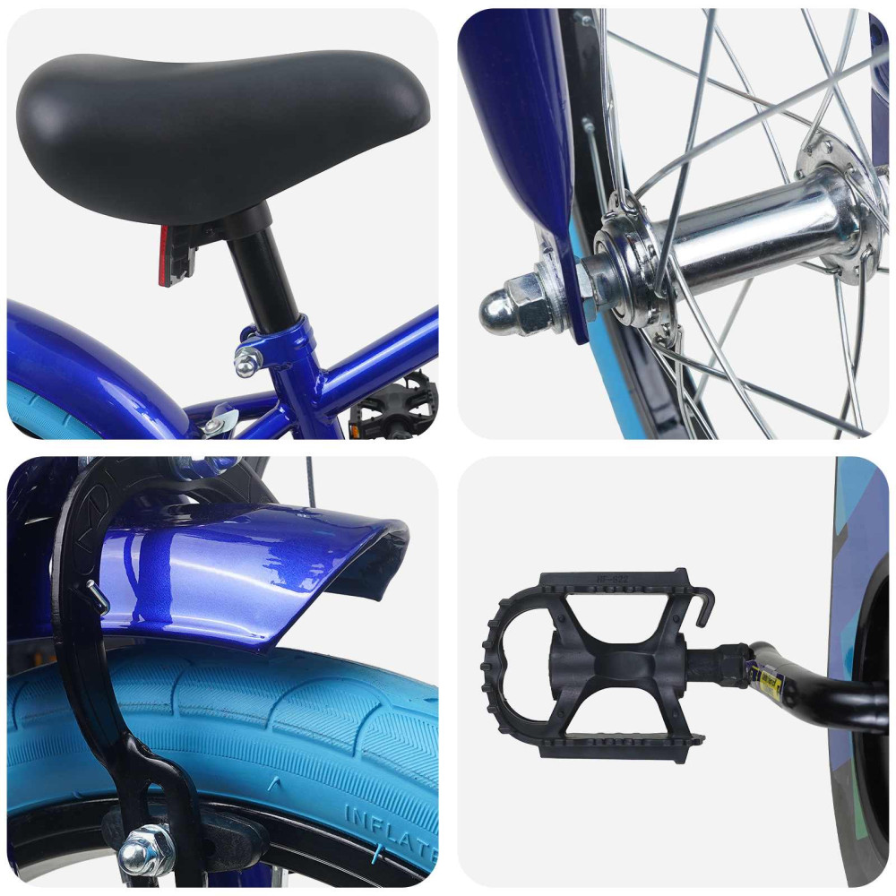 Produktbild för Barncykel 16 Tum för 4-6 år gamla Mörkblå