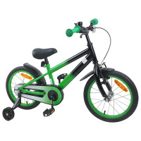 Produktbild för Barncykel 16 Tum för 4-6 år gamla Grön Svart