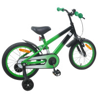 Produktbild för Barncykel 16 Tum för 4-6 år gamla Grön Svart
