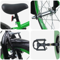 Produktbild för Barncykel 16 Tum för 4-6 år gamla Grön Svart