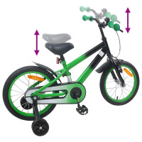 Produktbild för Barncykel 16 Tum för 4-6 år gamla Grön Svart