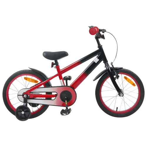 vidaXL Barncykel 16 Tum för 4-6 år gamla Röd Svart