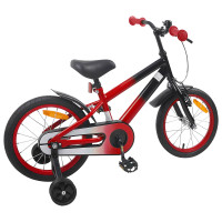 Produktbild för Barncykel 16 Tum för 4-6 år gamla Röd Svart