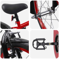 Produktbild för Barncykel 16 Tum för 4-6 år gamla Röd Svart