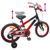 Produktbild för Barncykel 16 Tum för 4-6 år gamla Röd Svart