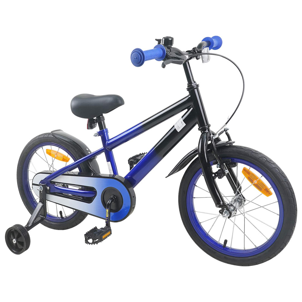 Produktbild för Barncykel 16 Tum för 4-6 år gamla Blå Svart