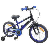 Produktbild för Barncykel 16 Tum för 4-6 år gamla Blå Svart