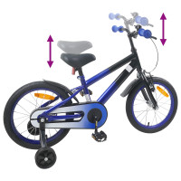 Produktbild för Barncykel 16 Tum för 4-6 år gamla Blå Svart