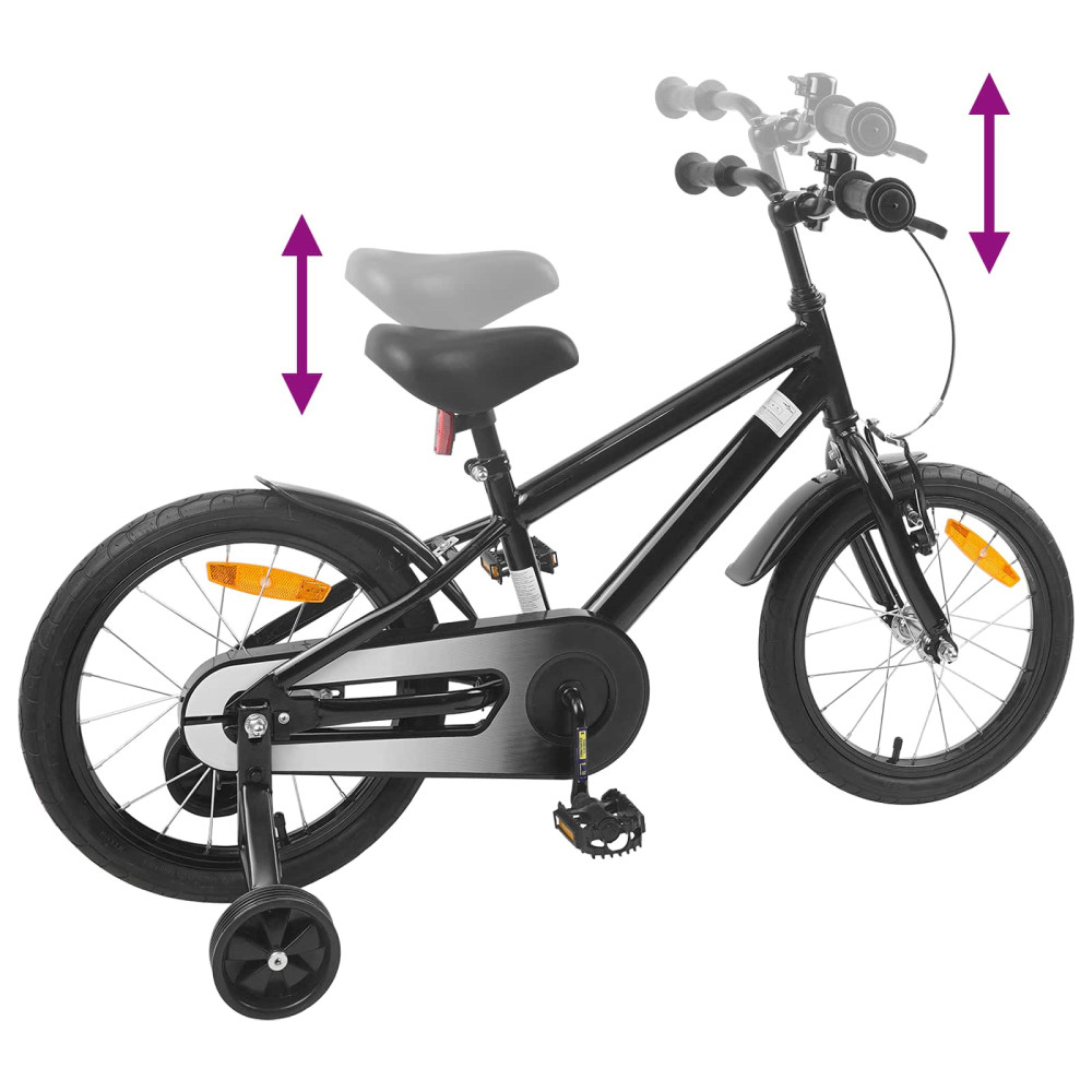 Produktbild för Barncykel 16 Tum för 4-6 år gamla Svart