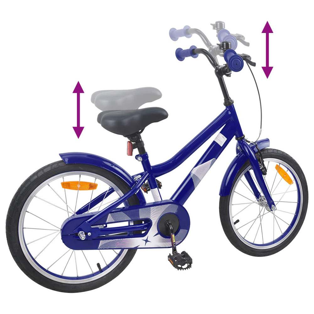 Produktbild för Barncykel 18 Tum för 5-7 år gamla Mörkblå
