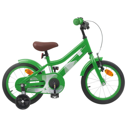 vidaXL Barncykel 16 Tum för 4-6 år gamla Grön