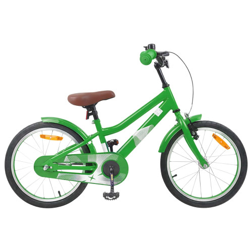 vidaXL Barncykel 18 Tum för 5-7 år gamla Grön