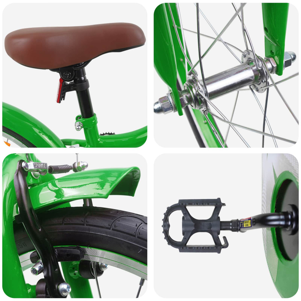 Produktbild för Barncykel 18 Tum för 5-7 år gamla Grön