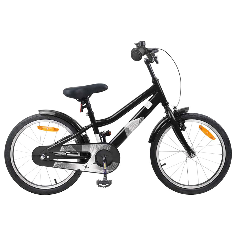 Produktbild för Barncykel 18 Tum för 5-7 år gamla Svart