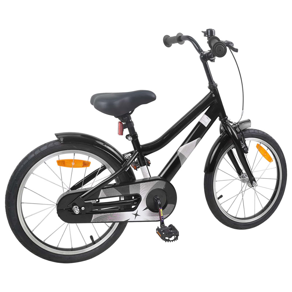 Produktbild för Barncykel 18 Tum för 5-7 år gamla Svart