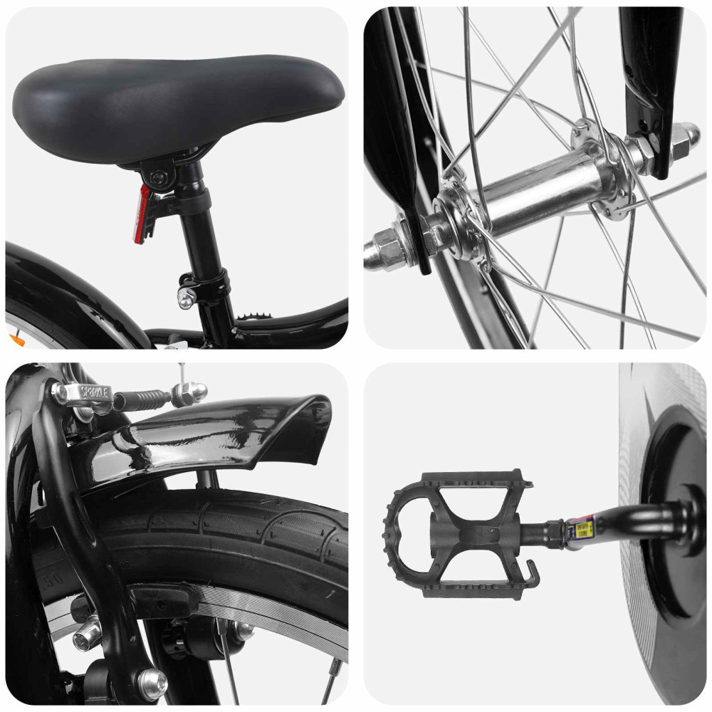 Produktbild för Barncykel 18 Tum för 5-7 år gamla Svart