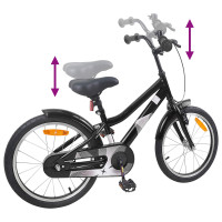 Produktbild för Barncykel 18 Tum för 5-7 år gamla Svart