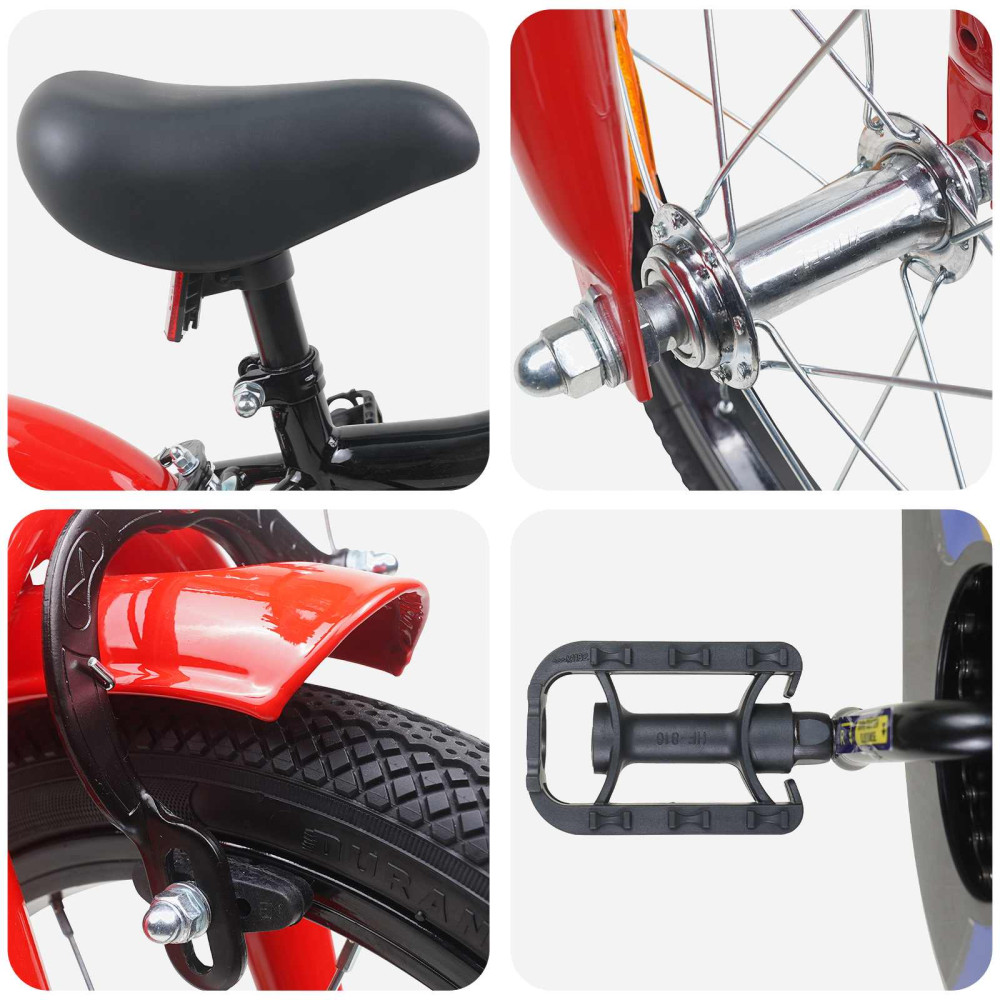 Produktbild för Barncykel 14 Tum från 3-5 år gammal Svart röd
