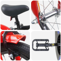 Produktbild för Barncykel 16 Tum för 4-6 år gamla Svart röd