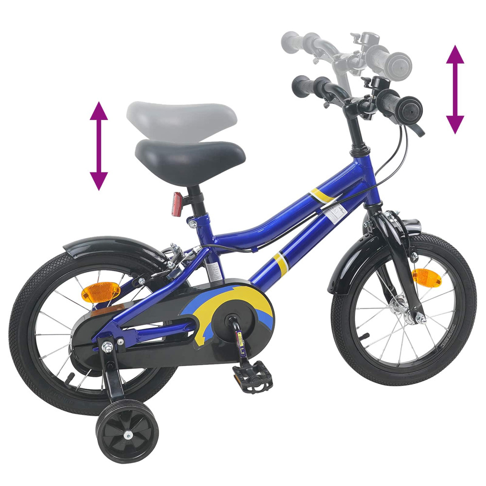 Produktbild för Barncykel 14 Tum från 3-5 år gammal Blå vit