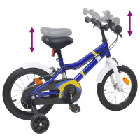 Produktbild för Barncykel 12 Tum för 2-4 åringar Blå vit