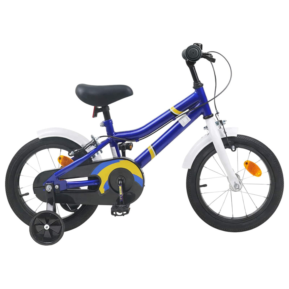 Produktbild för Barncykel 16 Tum för 4-6 år gamla Blå vit