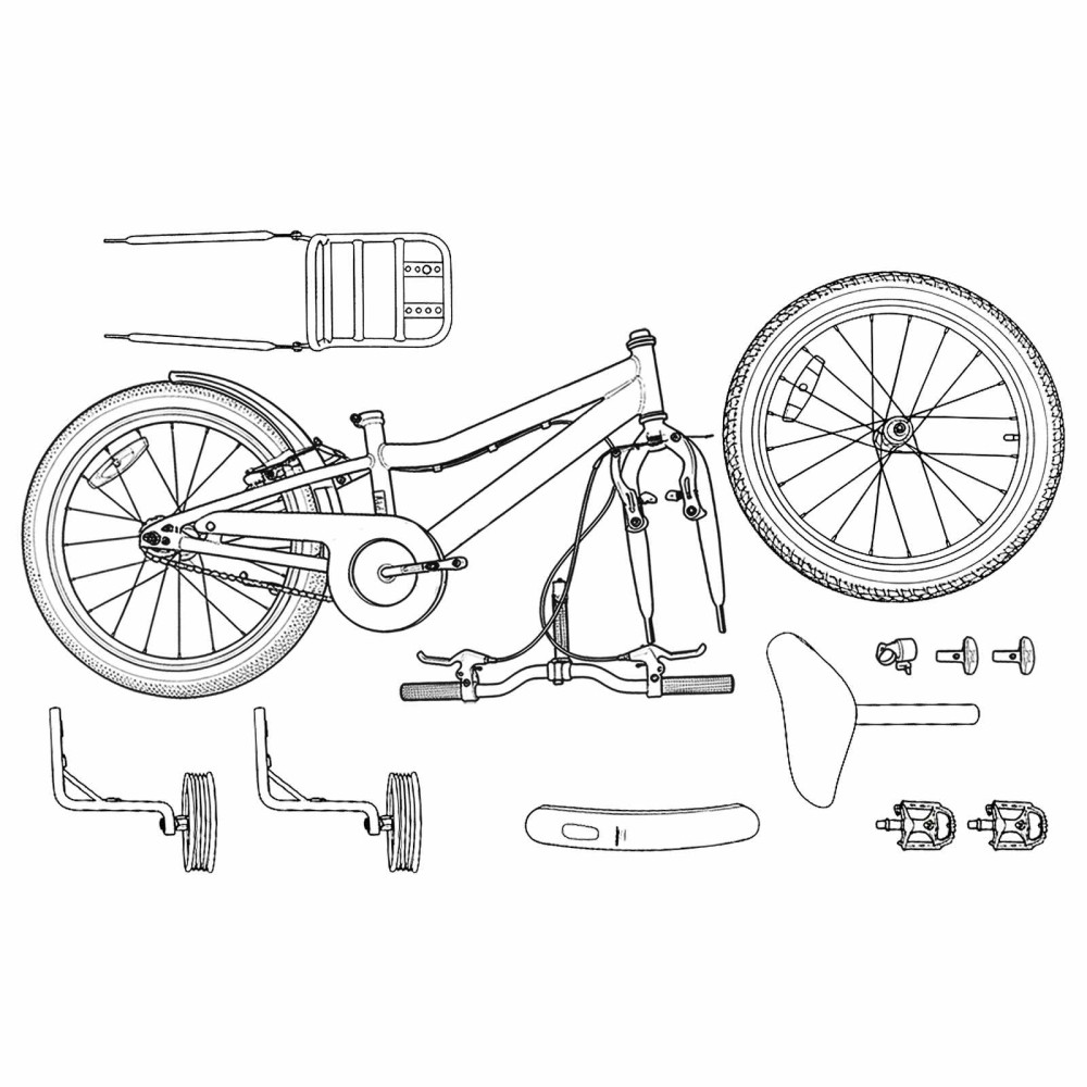 Produktbild för Barncykel 12 Tum för 2-4 åringar Orange Svart