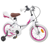 Produktbild för Barncykel 16 Tum för 4-6 år gamla Vit