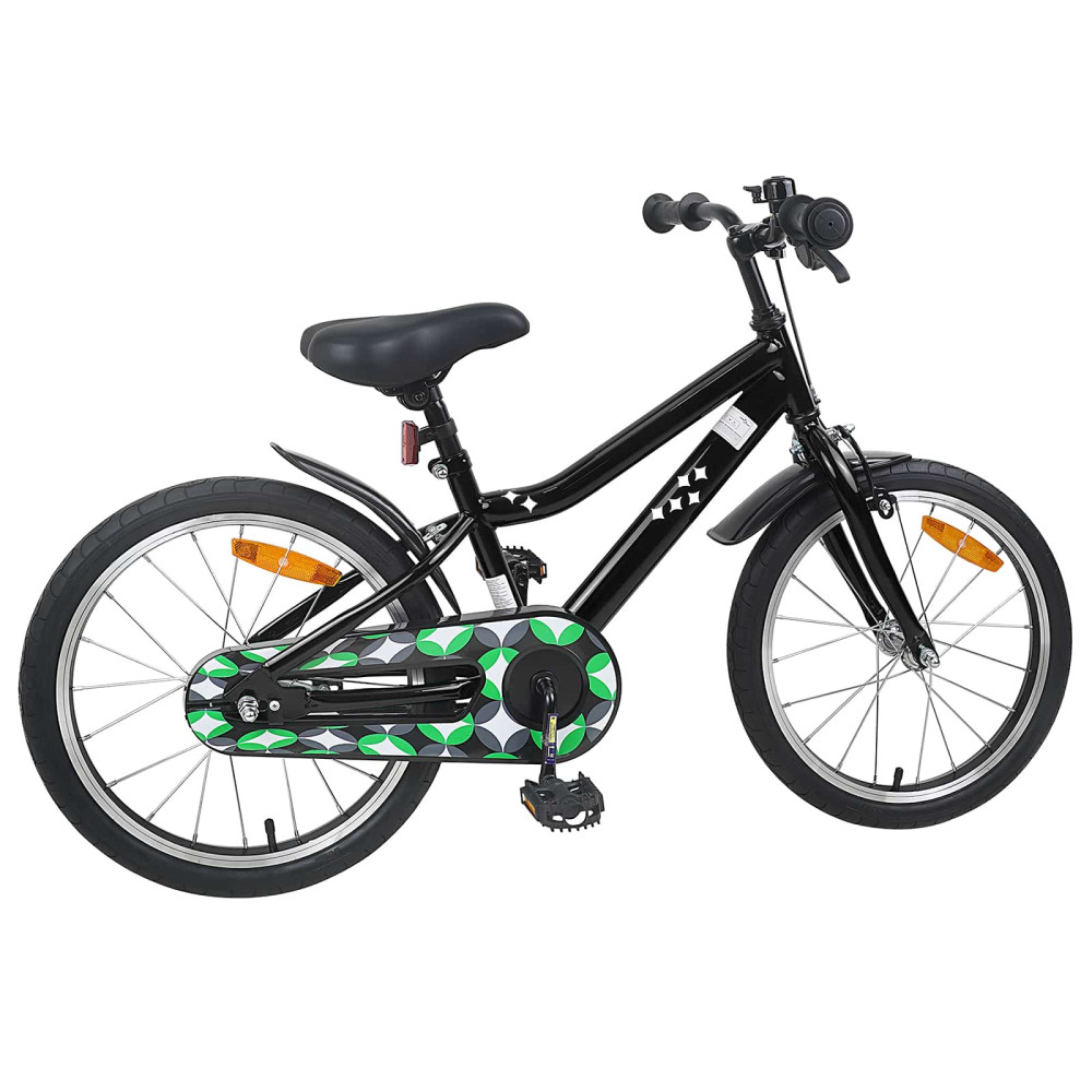 Produktbild för Barncykel 18 Tum för 5-7 år gamla Svart