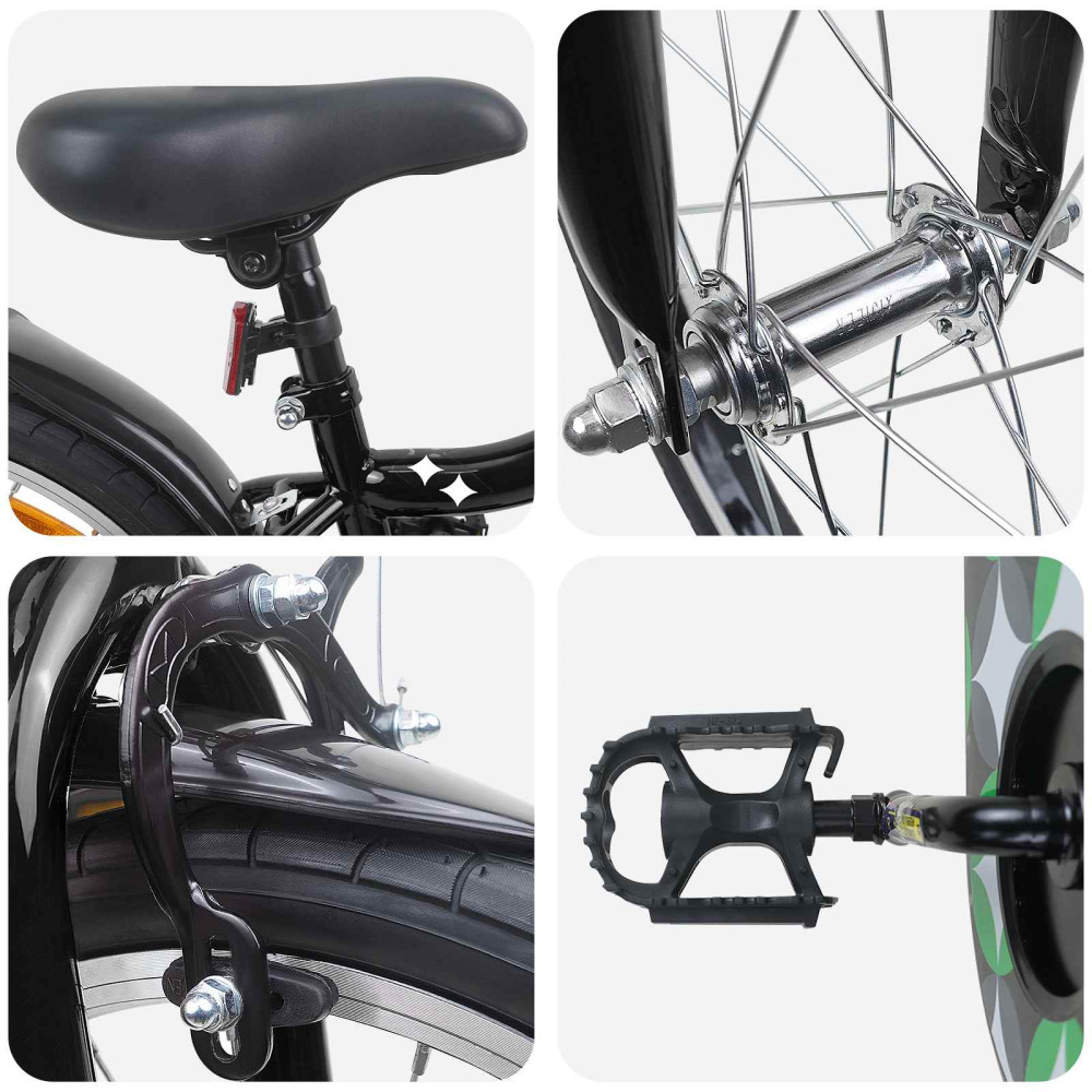 Produktbild för Barncykel 18 Tum för 5-7 år gamla Svart